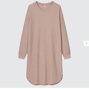 Uniqlo Off-White Long Sleeve Waffle Dress (XS)